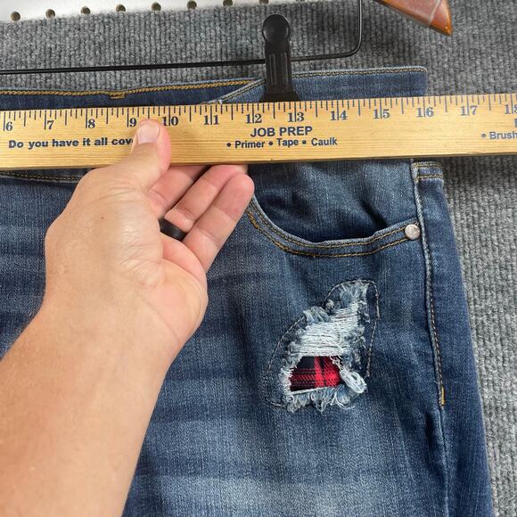 Judy Blue Skinny Fit Jeans Women's 13/31 Blue Destroyed JB8268DK Stretch - Picture 2 of 10